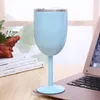 10oz Goblet Stem Wine egg cups wine glasses Vacuum Insulated mug Stainless Steel with lid egg shape mug cup 9 color Whgwc