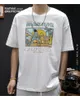 남성용 T 셔츠 W4650 인쇄 된 흰색 짧은팔 티셔츠 남자 여름 조수 브랜드 지방 플러스 크기 반팔면 면화