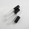 Storage Bottles 5ML Empty Lip Gloss Tubes With Wand Round Black Clear Cosmetic Packaging Makeup Lipgloss Containers 50 Pcs/lot