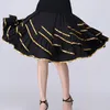 Stage Wear Latin Dance Square Dress Large Swing Skirt Mid Long Color Ribbon Half-length Milk Silk