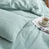 Sängkläder sätter ett betygsgarn tvättad bomull baby användning super andningsbar mjuk set himmel blå blad täcke täcke lakan 2pillowcases