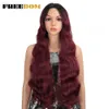 Woman Synthetic Lace Wigs For Black Women 28 Inch Deep Wave Hair Wig Natural Hairline Green Long Wavy Cosplay Wig 230524