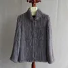Women' Blend Winter Real Rabbit Fur Knitted Coat Female Casual Long Sleeve Genuine Jacket Warm Thick Outwear Femme 230615