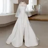 Wedding Dress Elegant A-Line Strapless Ball Gown Sleeveless Lace Up Satin Princess For Women Vestidos De Noiva