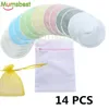 Borst Pad Mums14PC Bamboe Badstof Zoogcompressen Herbruikbare Menstruatie Voor Borstvoeding Voering Care Feeding Inserts 230614