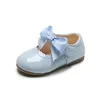 First Walkers Children's Candy Color Baby Shoes Soft Bottom Spring Smooth Leather Children Girl Shoes Princess Party Shoes Bow-tie D04203 230614