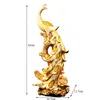 Objetos decorativos estatuetas de resina nórdica Phoenix estatueta de ouro puro estátua de pássaro da maravilha escultura de animal moderno ornamento criativo decoração de escritório em casa 230614