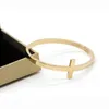 2023 Wholesale Gold Stainless Steel Simple Jewelry Cross Bangle Tennis Bracelet