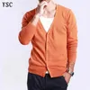 Men's Sweaters YUNSHUCLOSET Spring multi colored V neck solid color sweater outerwear male cashmere cardigan knitted 230615