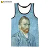 メンズタンクトップスest van gogh油絵3Dプリントタンクトップメンサマーベスト女性カジュアルノースリーブのTシャツヒップホップ特大トップ230615