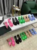 Slippers 2023 Klassieke dames designer hoge hak slippers dames zomer effen kleur sandalen leer sexy dikke hakken 8,5 cm halve dia's grote maat 35-42 J230615
