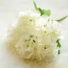 Getrocknete Blumen Kopf Hortensie Künstlicher Blumenstrauß Weiß Kleine Seide Fake Floral Blau Hochzeit Home Party Dekoration