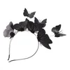 Bandanas 3D Butterfly Headband Outdoor Wedding Decor Cosplay Supplies Party Costumes Decorative Plastic Po Prop Woman Headpiece