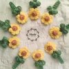 Pinces à cheveux 10 pièces à tricoter à la main jaune tournesol alligator accessoires Crochet marguerite fleur pince fermoir