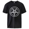 Camisetas de hombre pentagrama gótico oculto algodón para hombre 2023 verano Casual manga corta Tops moda masculina camiseta de alta calidad