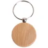 Key Rings 100Pcs Blank Round Wooden Key Chain Diy Wood Keychains Key Tags Can Engrave Diy Gifts 230614