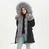 Women's Vests MAOMAOKONG Winter Hooded Thick Natural Real Raccoon Fur Collar Placket with Cuffs Down Jacket Woman Parkas Long Puffer Coat 230615