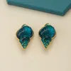 Ear Cuff Blue Great Sea schroef oor clip vintage gradiënt gelei glas overdreven piercing oor sieraden 230614