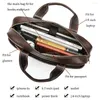 Bortkroppar Bag Executive for Men's Portcase äkta läder Laptop Porte Document Business Handbag