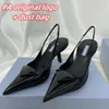 Letni trójkąt nubuck skórzane sandały kobiety Slingback Pumps Luksusowe buty kobiety wysokie obcasy imprezowe suknie ślubne