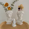 花瓶樹脂デビッド花瓶顔ヘッドインテリア装飾フラワーポット装飾フラワーアレンジメントデスクトップアート彫刻230614