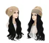 20 Inch Removable Wig Hat for Winter - Fashionable Knitted Wool Hat with Multiple Style Choices - Perfect for Cold Weather Styling