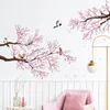 Peach Blossom Tree Wall Sticker Uccelli Stickers murali Fiori Uccelli Sticker Stickers murali Camera da letto Camera dei bambini Carta da parati