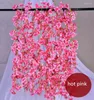 Flores decorativas flor artificial de boa qualidade flor de cerejeira falsa videira 180 cm longa guirlanda para festa de casamento decoração de casa 50