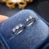 Anelli a grappolo Natural Blue Moonstone Pure Body Ring Semplice dea di lusso leggera necessaria