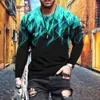 Herren T-Shirts ZOGAA Frühling Herbst Männer T-Shirt Mehrfarbige Flamme Welle Punkt Druck Täglich Lässig Langarm Mode Oansatz Top Kleidung S-4XL 230615