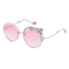 Sunglasses Woman Round Frame Flat Glasses Designer Same Style Uv400 Casual Transparent Decoration