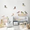 Vogels Tit Finch Sparrow Aquarel Kwekerij Muurstickers Verwijderbare DIY Peel en Stick Muurstickers Kinderkamer Interieur Home Decor