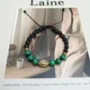 Strand Lii Ji Real Stone Colore verde nero Budda Charm Braccialetto dell'amicizia Malachite Lava ematite 17-25 cm