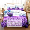 Bedding sets Purple Bedding Set Polyester Duvet Cover Quilt Cover 3D Comforter Cover Lavender Butterfly Double Full King Queen Twin Single 230614