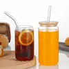 Tumblers Creative Juice Milk Glass Cup med lock och halm Bubble Tea Cup Transparent Beer Coffee Cup High Borosilicate Glass Drinkware 230614