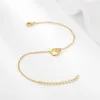 Pulseras de eslabones Pulsera de zirconia cúbica Corte redondo Circón Ahueca hacia fuera Simplicidad Cadena de cobre Bracelrts para mujer Moda CZ Joyas Pulsera