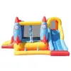 Nadmuchiwany funhouse z slajdową rakietową bounce house z dmuchawą piłką dla dzieci na świeżym powietrzu Zagraj w skok jumper jumper zamek na podwórku Prezenty urodzinowe
