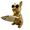 Objets décoratifs Figurines Bouledogue Français Nordique Boîte De Rangement Décor avec Palette Résine Bureau Décoration Cool Moderne Table Maison 230614