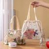 Sacs de rangement imprimé français motif Kawaii refroidisseur Portable déjeuner sac en tissu isolé toile Bento fourre-tout école thermique pique-nique pochette alimentaire