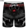 Męskie spodenki Kyku Skull Shorts Men Black Space Cargo Shorts Gothic Hawaii Beach 3d Print Shorts Casual Hip Hop Mens Short Pants Summer Mężczyzna 230615