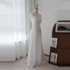 Hochzeit Kleid Vintage Satin Ärmellose U-ausschnitt Kleider V-ausschnitt A-linie Zipper Cocktail Schärpe Braut Kleider Boho Vestido de N