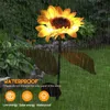 Decorative Flowers LED Solar Sunflower Lights Ground Lamp Outdoor Waterproof Garden Yard Lawn Decoration