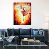 Figuur Canvas Art Flaming Dance Mooie Moden vrouw Handgemaakt schilderij voor modern thuiskantoor