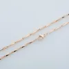 Kedjor 2mm Women Girls 585 Gold Color Stick Seeds Formed Pendant Necklace Link Chain