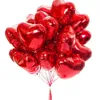 زينة الحديقة 50pcs 18inch Rose Gold Red Pink Love Foil Heart Heleium Balloons حفل زفاف حفلة عيد ميلاد البالونات عيد الحب Globos Supplies 230615