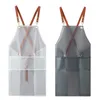 Aprons Apron Waterproof And Oil-proof Strap Fashionable Korean-style Overalls Household Kitchen Cooking Women's TPU Work Clothes 230614