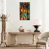 Modern Canvas Art Street Scenes Lady in White Hand-painted Oil Paintings Living Room Decor