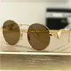 Óculos de sol designer 60 anos oval ouro armação de metal/lente cinza escuro moda feminina verão óculos de sol oversize óculos de sol uv400 alta qualidade fhq5