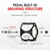 Cykelpedaler West Cykling Carbon Fiber Pedal Road Bicycle Pedal 3 Lager Aluminiumlegering Anti-SKID Mountain Bicycle Pedal Bicycle Accessories 230614