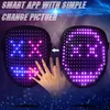Party Masks LED Lyumined Mask med Bluetooth Programmerbar DIY Personlig parti Mask Masquerade Party Cosplay Cool Mask Easter Gifts 230614